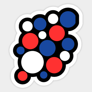 red white and blue Sticker